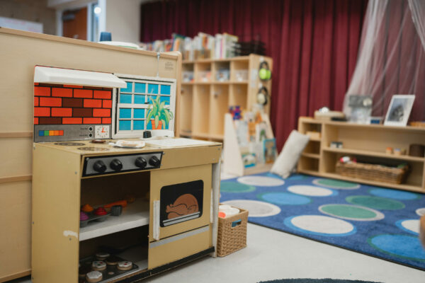 Pretend Kitchen in the play area of the classroom